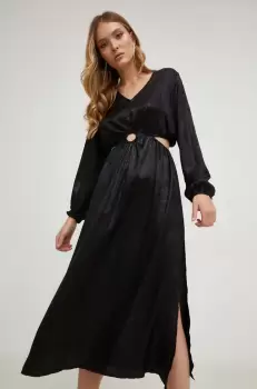 Answear Lab rochie culoarea negru, midi, evazati imagine