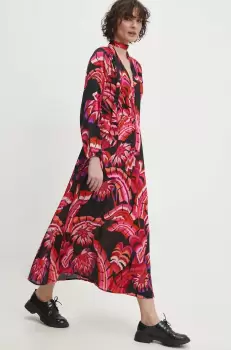 Answear Lab rochie culoarea negru, midi, evazati imagine