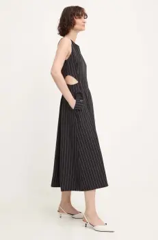 Answear Lab rochie culoarea negru, midi, evazati imagine