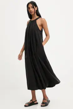 Answear.LAB rochie culoarea negru, midi, evazati imagine