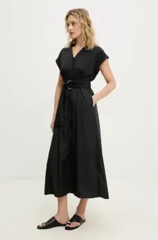 Answear Lab rochie culoarea negru, midi, evazati imagine