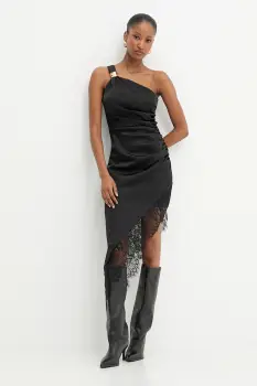 Answear.LAB rochie culoarea negru, midi, mulata imagine