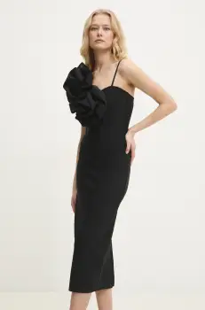 Answear Lab rochie culoarea negru, midi, mulata imagine