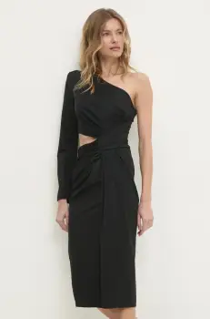 Answear Lab rochie culoarea negru, midi, mulata imagine