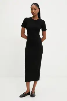 Answear Lab rochie culoarea negru, midi, mulata imagine