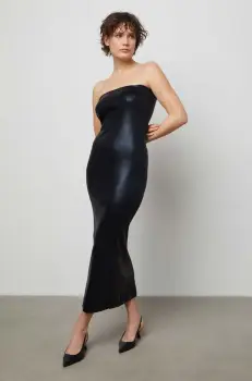 Answear Lab rochie culoarea negru, midi, mulata imagine