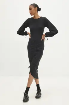 Answear Lab rochie culoarea negru, midi, mulata imagine