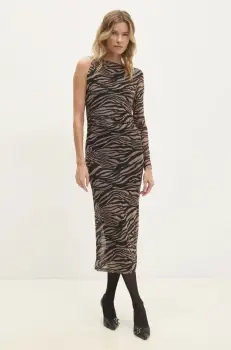 Answear Lab rochie culoarea negru, midi, mulata imagine