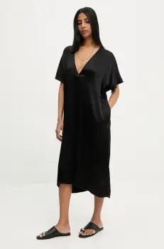 Answear Lab rochie culoarea negru, midi, oversize imagine
