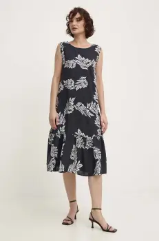 Answear Lab rochie culoarea negru, midi, oversize imagine