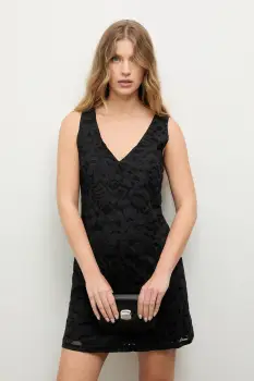 Answear.LAB rochie culoarea negru, mini, drept imagine