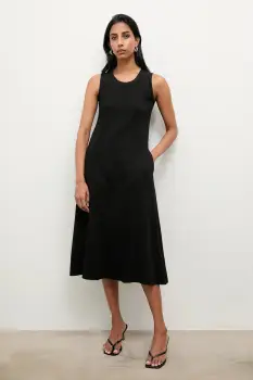 Answear.LAB rochie culoarea negru, mini, evazati imagine