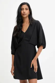 Answear.LAB rochie culoarea negru, mini, evazati imagine