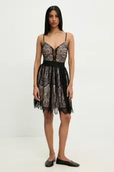 Answear Lab rochie culoarea negru, mini, evazati imagine