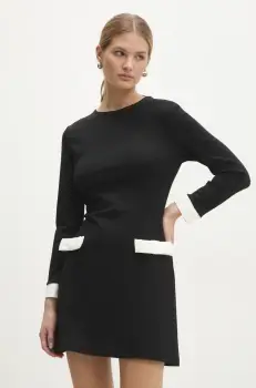 Answear Lab rochie culoarea negru, mini, evazati imagine