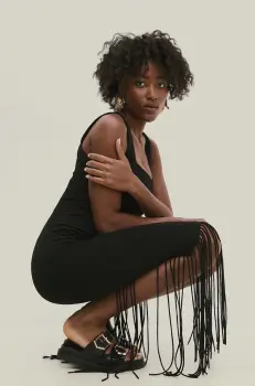 Answear Lab rochie culoarea negru, mini, mulata imagine