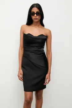 Answear.LAB rochie culoarea negru, mini, mulata imagine