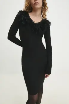 Answear Lab rochie culoarea negru, mini, mulata imagine