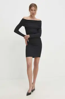 Answear Lab rochie culoarea negru, mini, mulata imagine