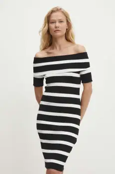 Answear Lab rochie culoarea negru, mini, mulata imagine