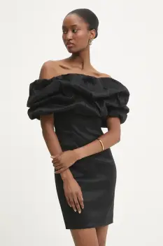 Answear.LAB rochie culoarea negru, mini, mulata imagine