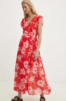 Answear Lab rochie culoarea portocaliu, maxi, evazati imagine