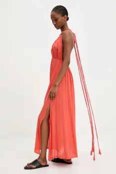 Answear.LAB rochie culoarea portocaliu, maxi, evazati imagine