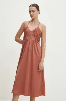 Answear Lab rochie culoarea portocaliu, midi, evazati imagine