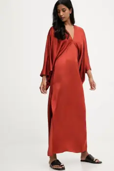 Answear.LAB rochie culoarea rosu, maxi, drept imagine