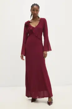 Answear Lab rochie culoarea rosu, maxi, drept imagine