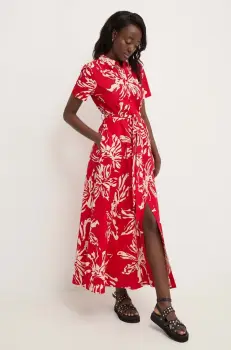 Answear Lab rochie culoarea rosu, maxi, evazati imagine