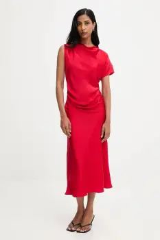 Answear.LAB rochie culoarea rosu, maxi, evazati imagine