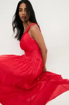 Answear.LAB rochie culoarea rosu, maxi, evazati imagine