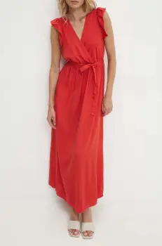 Answear Lab rochie culoarea rosu, maxi, evazati imagine