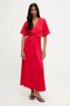 Answear.LAB rochie culoarea rosu, maxi, evazati imagine