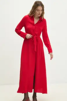 Answear Lab rochie culoarea rosu, maxi, evazati imagine