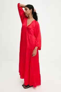 Answear.LAB rochie culoarea rosu, maxi, evazati imagine