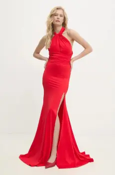Answear Lab rochie culoarea rosu, maxi, evazati imagine