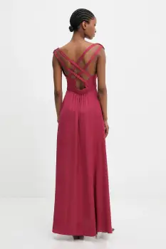 Answear.LAB rochie culoarea rosu, maxi, evazati imagine