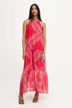 Answear.LAB rochie culoarea rosu, maxi, evazati imagine