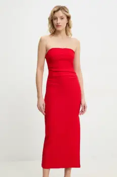 Answear Lab rochie culoarea rosu, maxi, mulata imagine