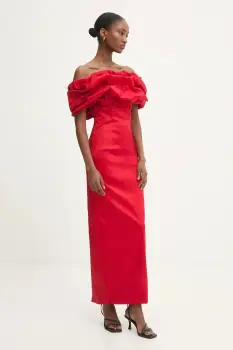 Answear.LAB rochie culoarea rosu, maxi, mulata imagine