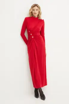 Answear Lab rochie culoarea rosu, maxi, mulata imagine