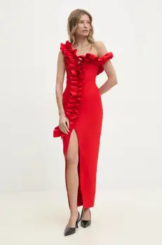 Answear Lab rochie culoarea rosu, maxi, mulata imagine