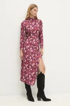 Answear Lab rochie culoarea rosu, midi, drept imagine