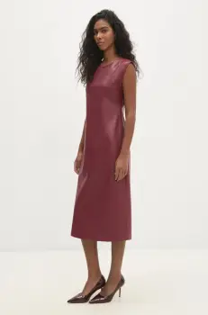 Answear Lab rochie culoarea rosu, midi, drept imagine