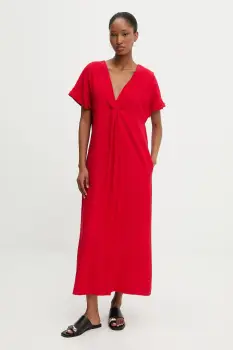 Answear Lab rochie culoarea rosu, midi, evazata imagine