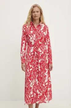 Answear Lab rochie culoarea rosu, midi, evazati imagine