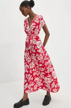 Answear Lab rochie culoarea rosu, midi, evazati imagine