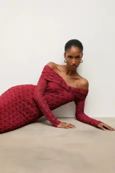 Answear.LAB rochie culoarea rosu, midi, mulata imagine